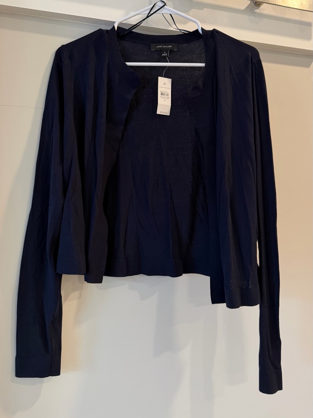 NWT Ann Taylor Navy Open Front Cardigan Size Medium